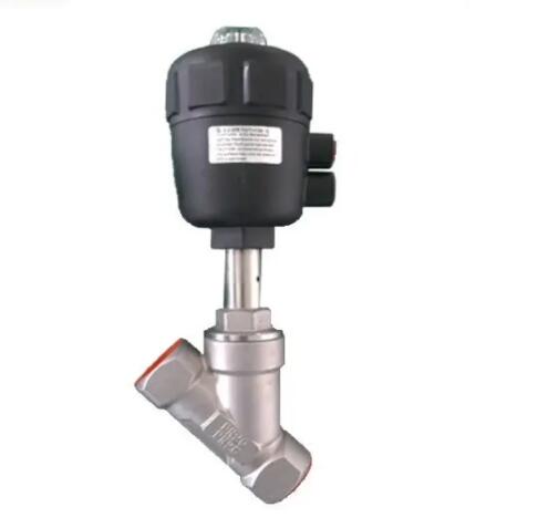 塑料头气动带手动角座阀